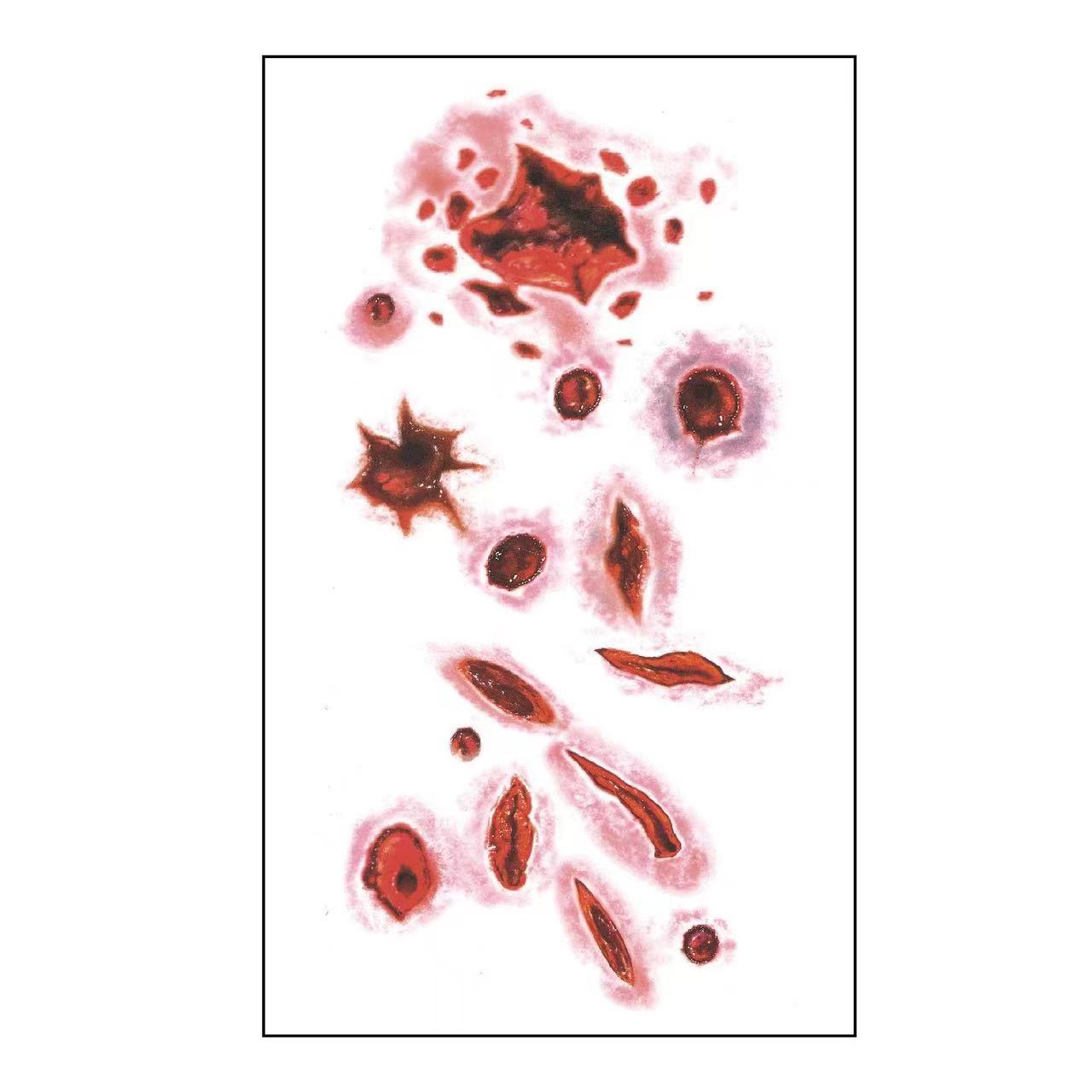 Wholesale 5pcs/pack Halloween Realistic Scar Tattoo Sticks Tooth Marks Scratches Stitch Wound Scars Horror Party Tattoo Sticks